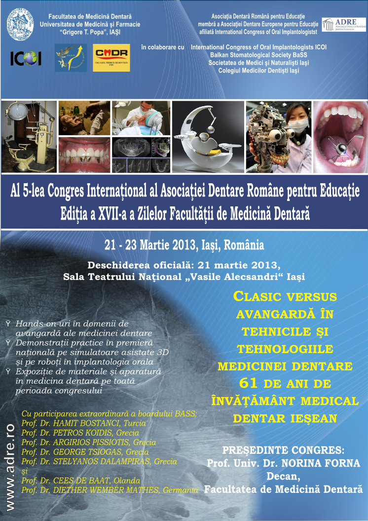 Al 5-lea Congres Internaţional al Asociaţiei Dentare Române pentru Educaţie